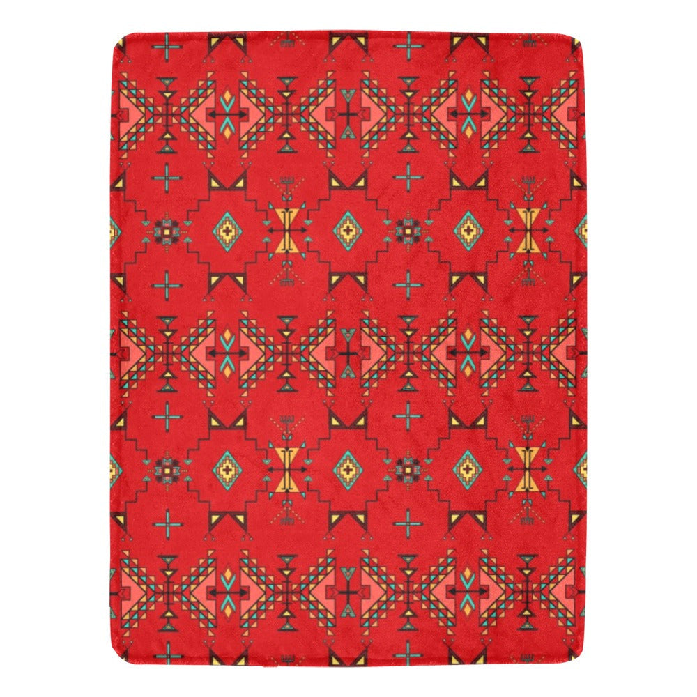 Thunder Flight Red X-Large Micro Fleece Blanket