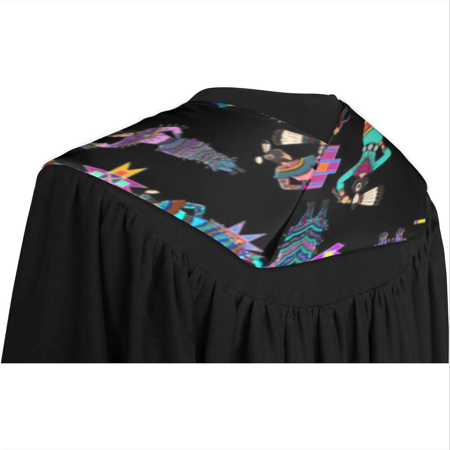 Women's Jingle Dancers Black Graduation Stole