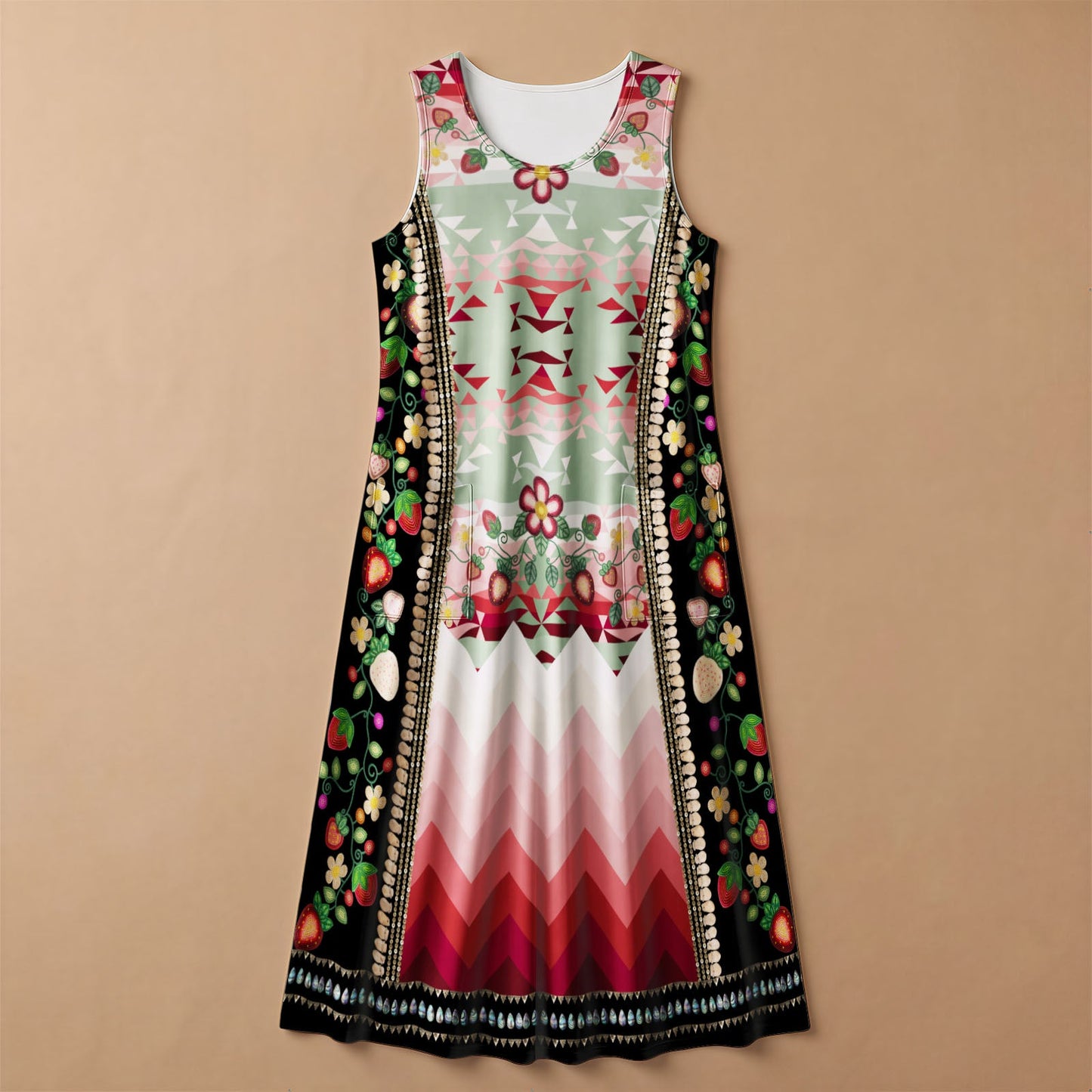 Sacred Strawberry Sage 1 Sleeveless Dress
