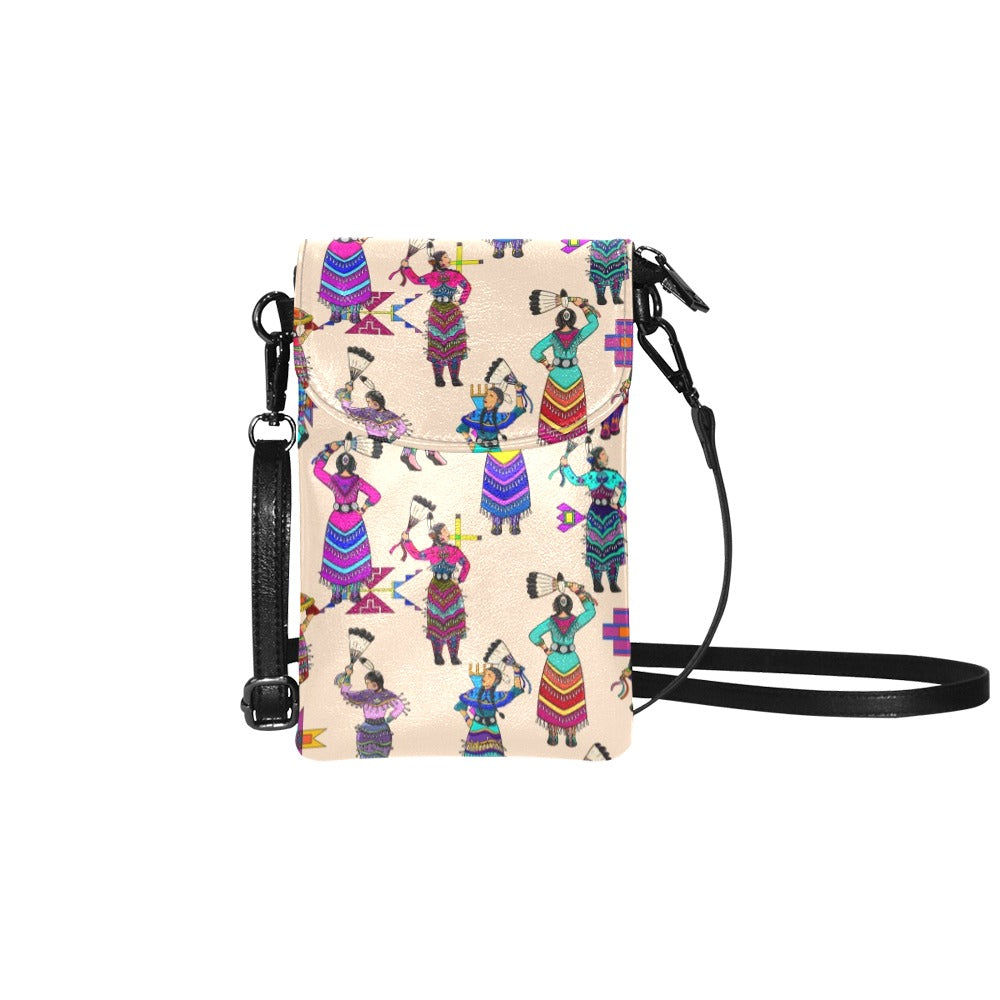 Women's Jingle Dancers Muslin Small Cell Phone Purse