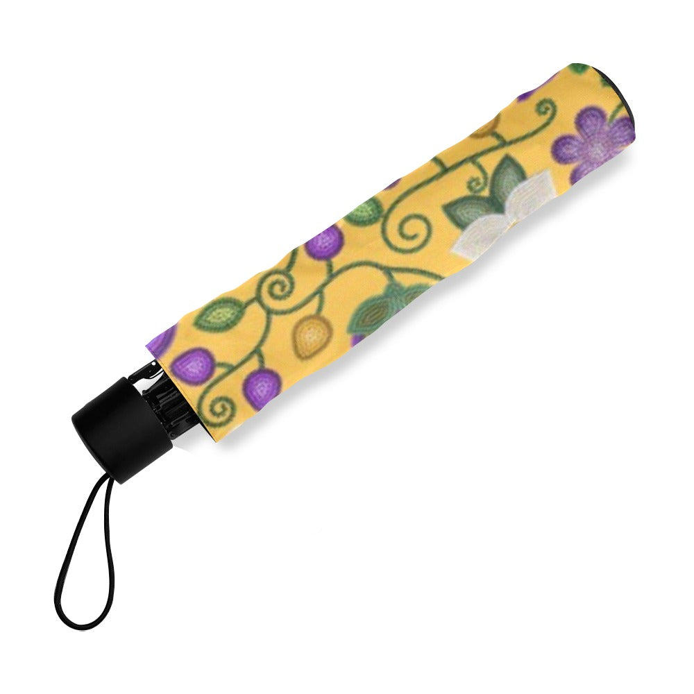 Midnight Moss Bloom Yellow Foldable Umbrella