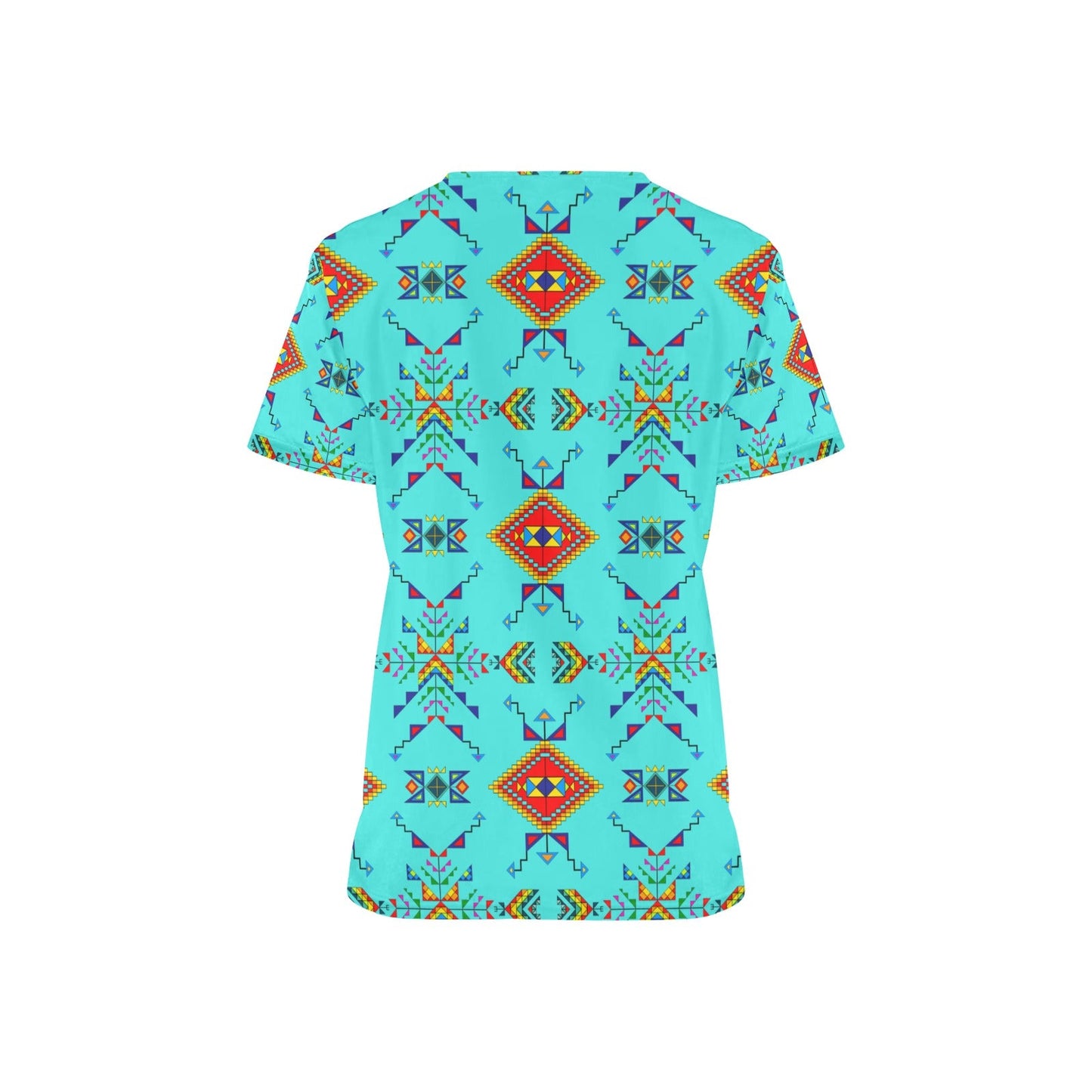 Buffalo Jump Turquoise Scrub Top
