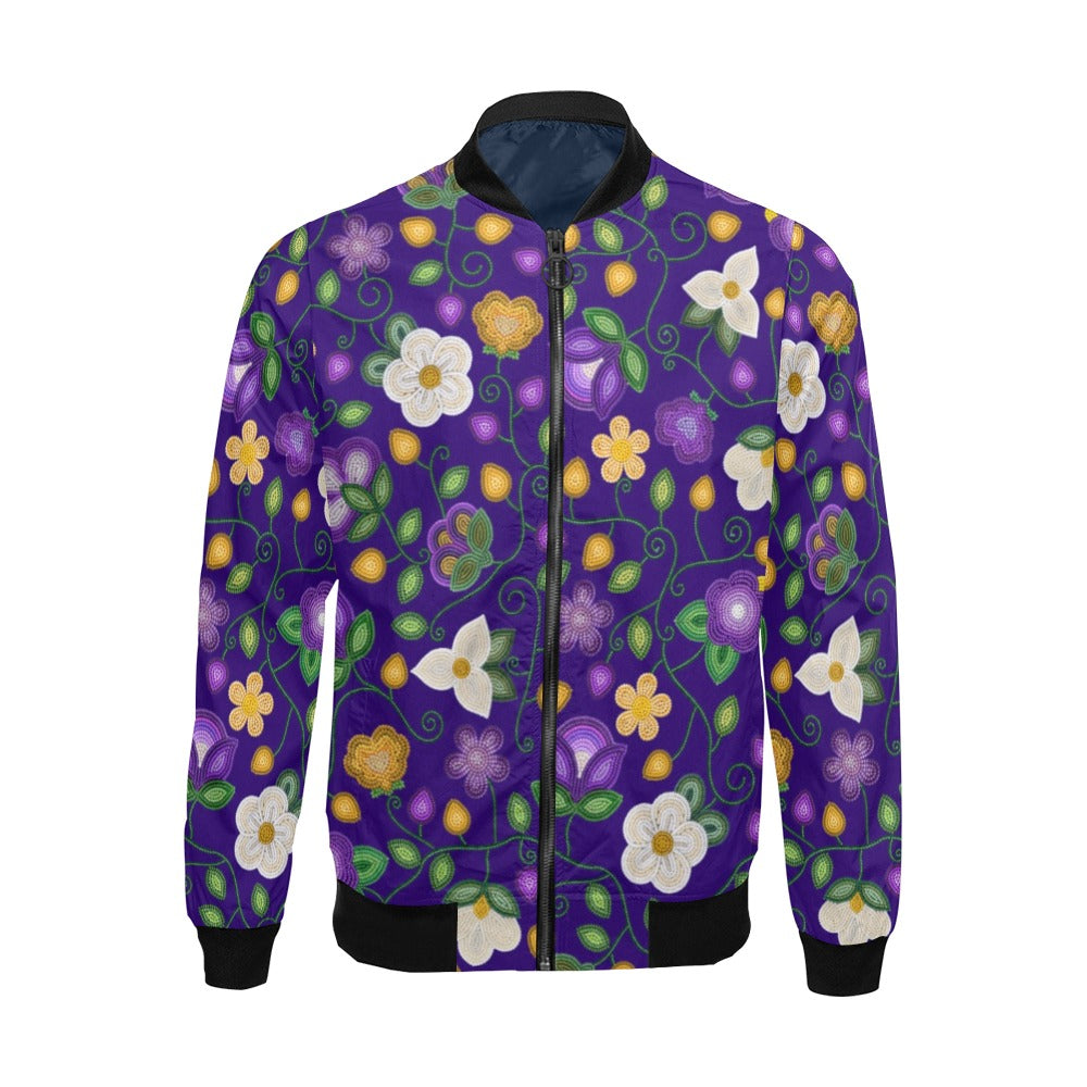 Midnight Moss Bloom Bomber Jacket