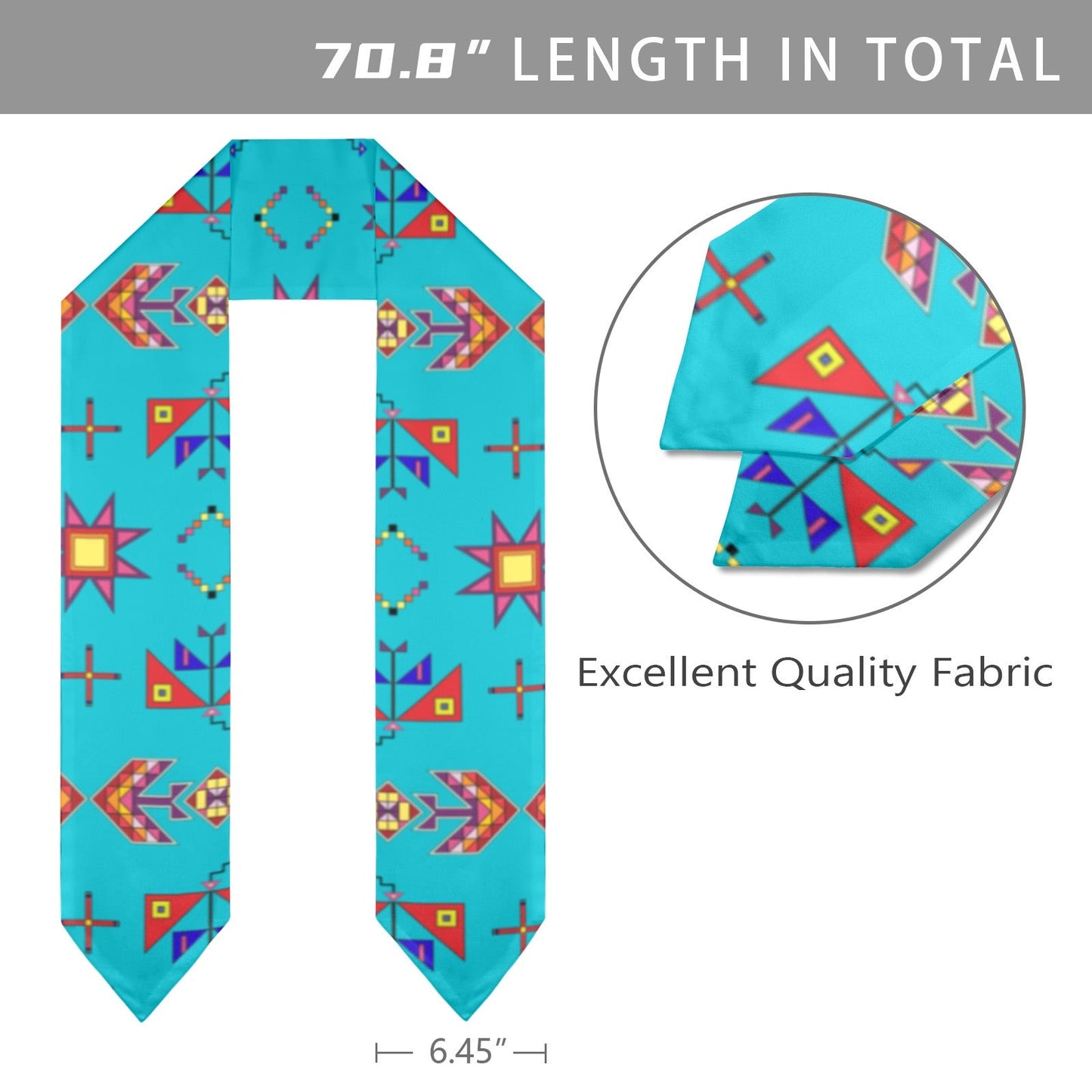 Scattered Generations Turquoise Graduation Stole