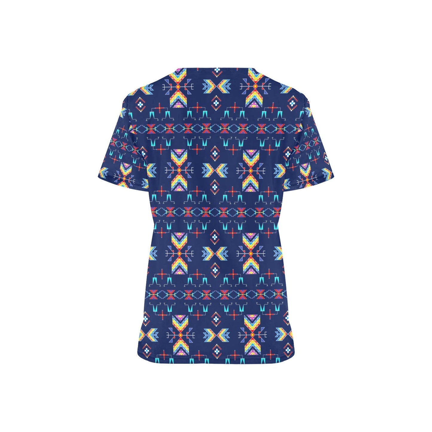 Rainy Chief Rainbow Night Lake Scrub Top