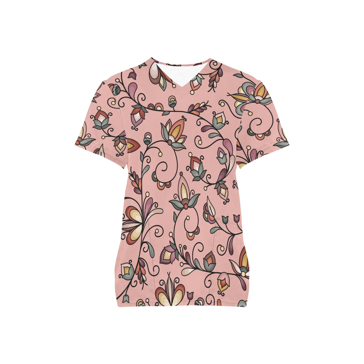 Burnt Sky Petals Peach Scrub Top