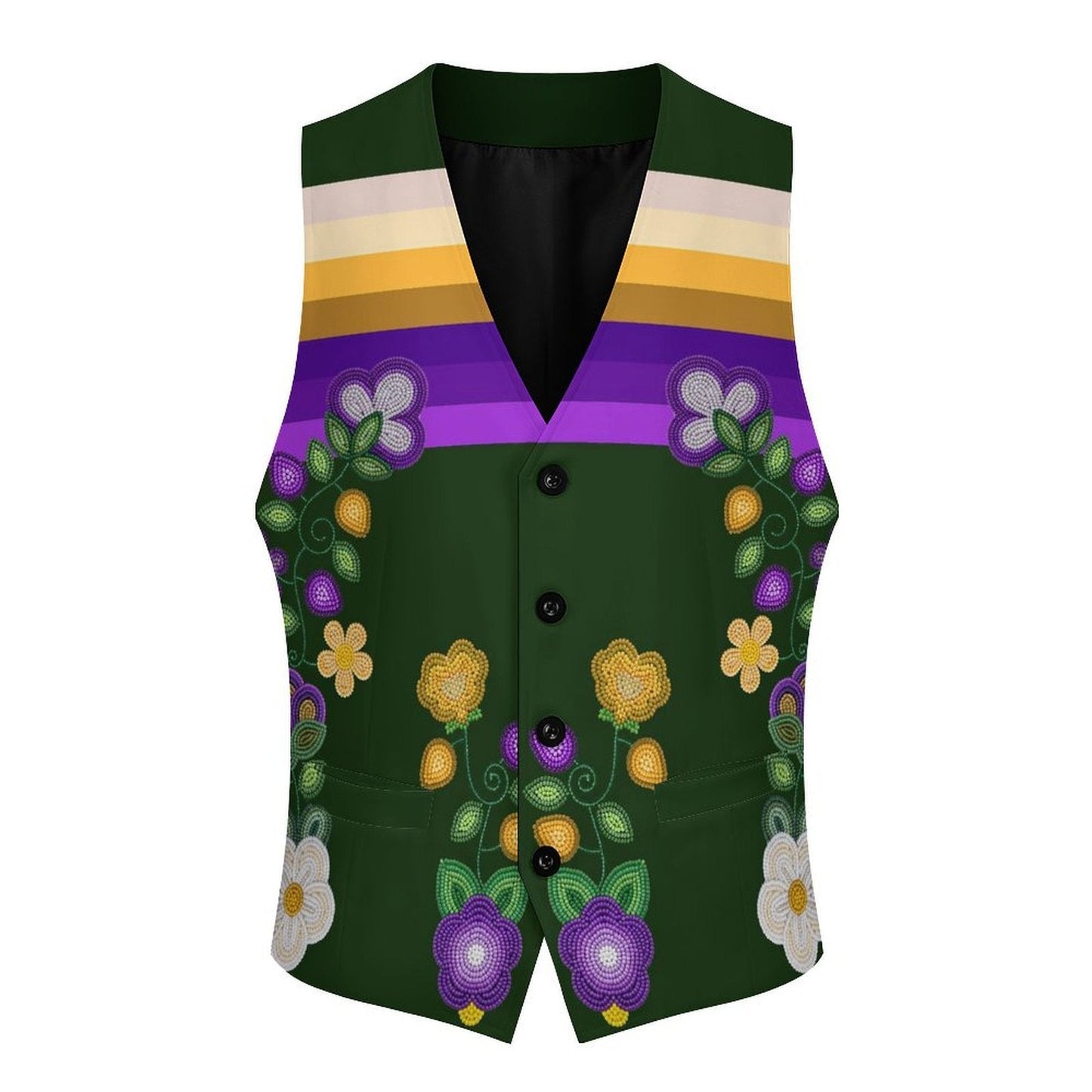 Midnight Moss Bloom Men's Sleeveless Suit Vest