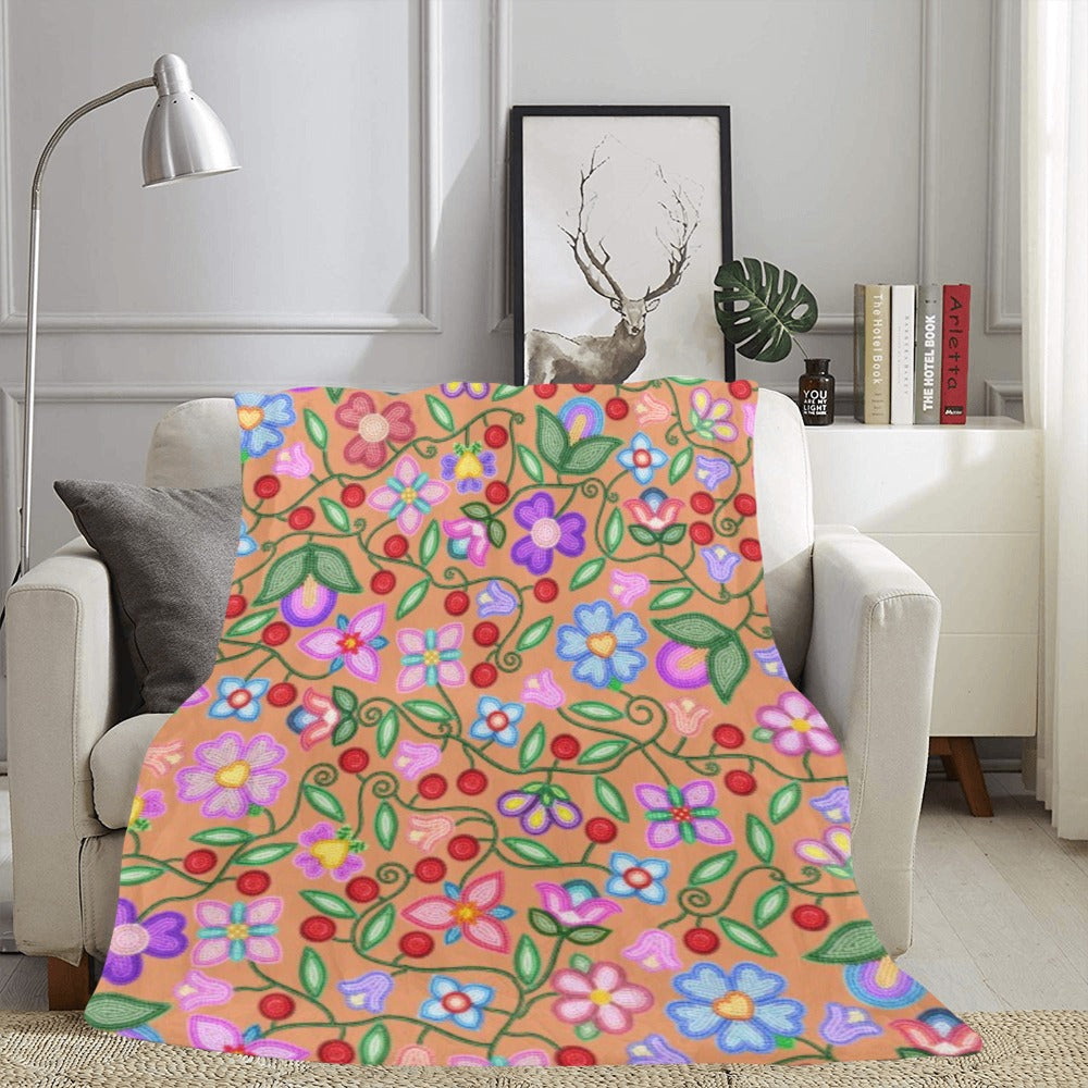 Petal Harmony Terracotta X-Large Micro Fleece Blanket