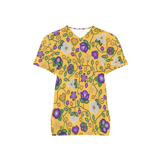 Midnight Moss Bloom Yellow Scrub Top