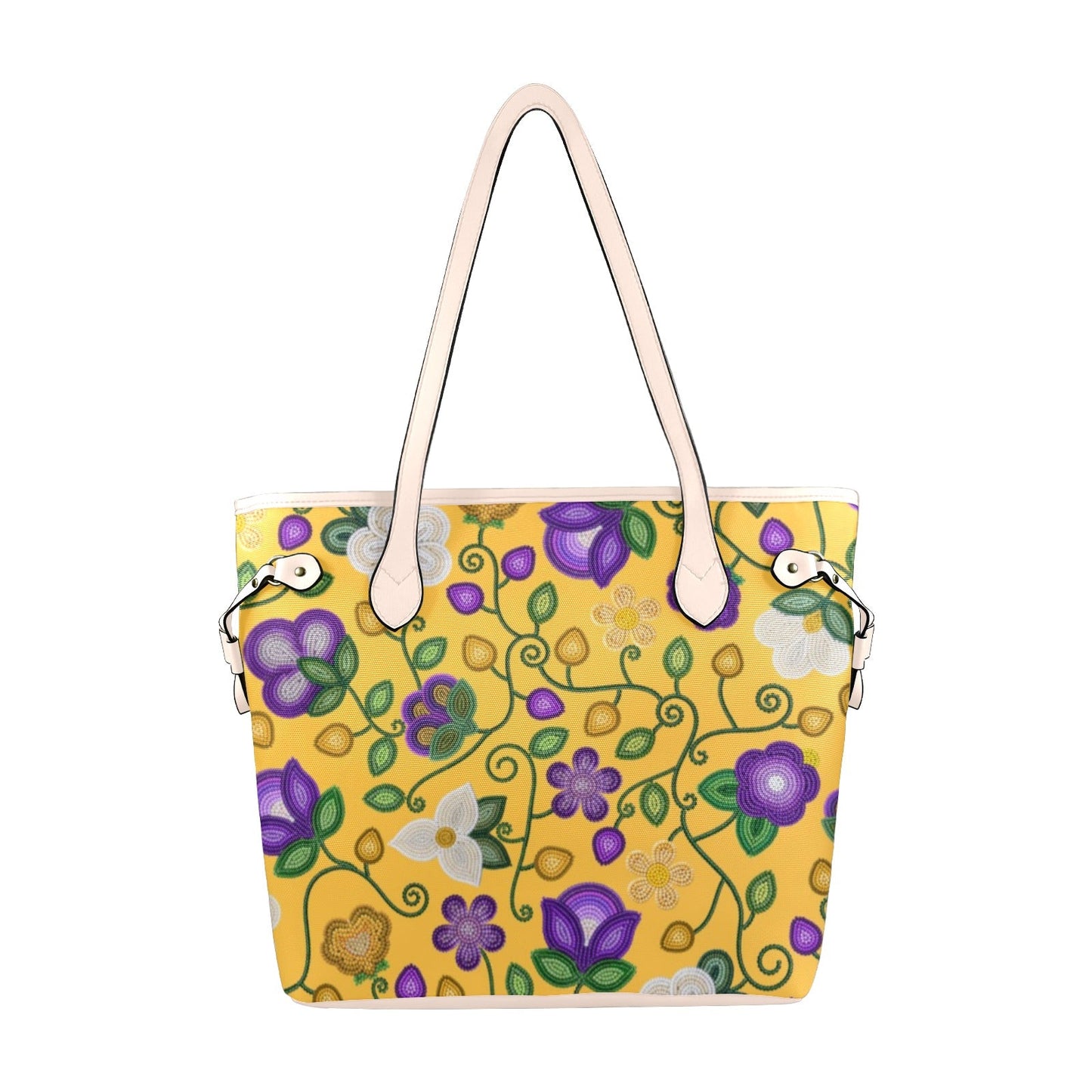 Midnight Moss Bloom Yellow Clover Canvas Tote