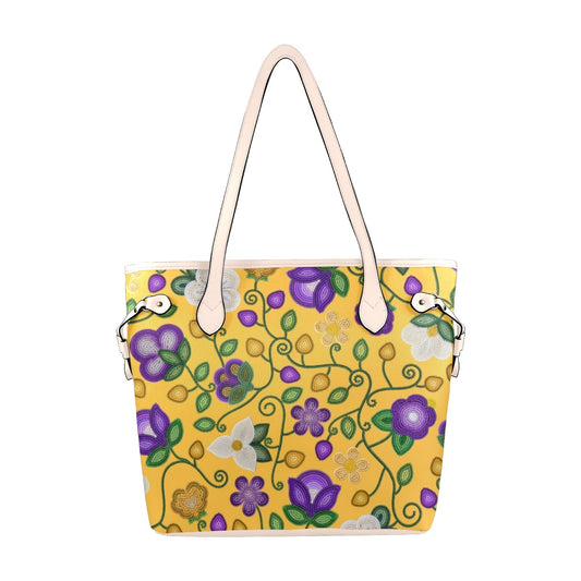 Midnight Moss Bloom Yellow Clover Canvas Tote