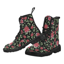 Load image into Gallery viewer, Red Beaded Rose Boots
