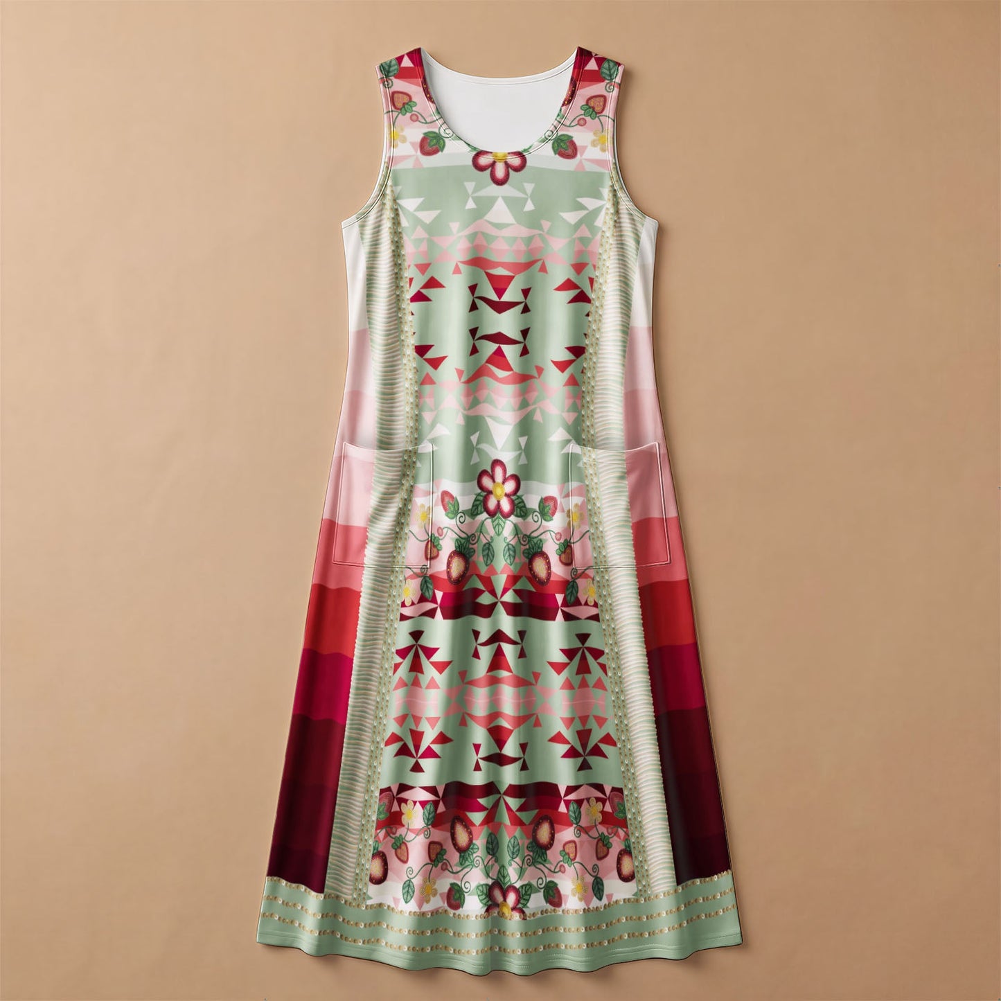 Sacred Strawberry Sage 2 Sleeveless Dress