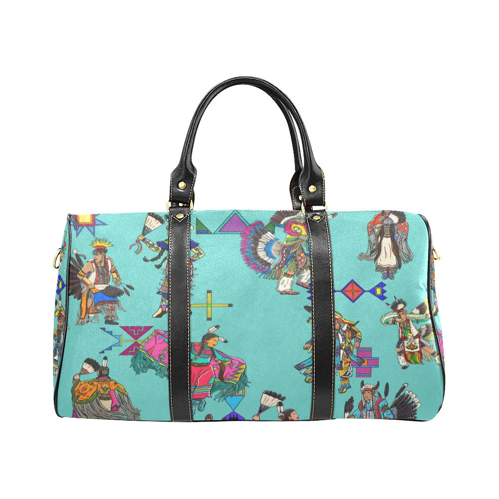 Grand Entry Dancers Eggshell Blue Large Travel Bag