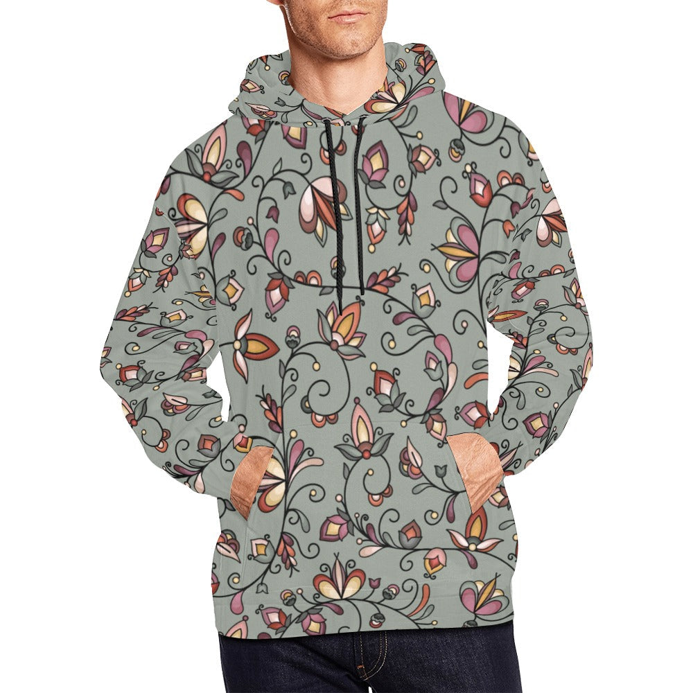 Burnt Sky Petals Green Hoodie for Men