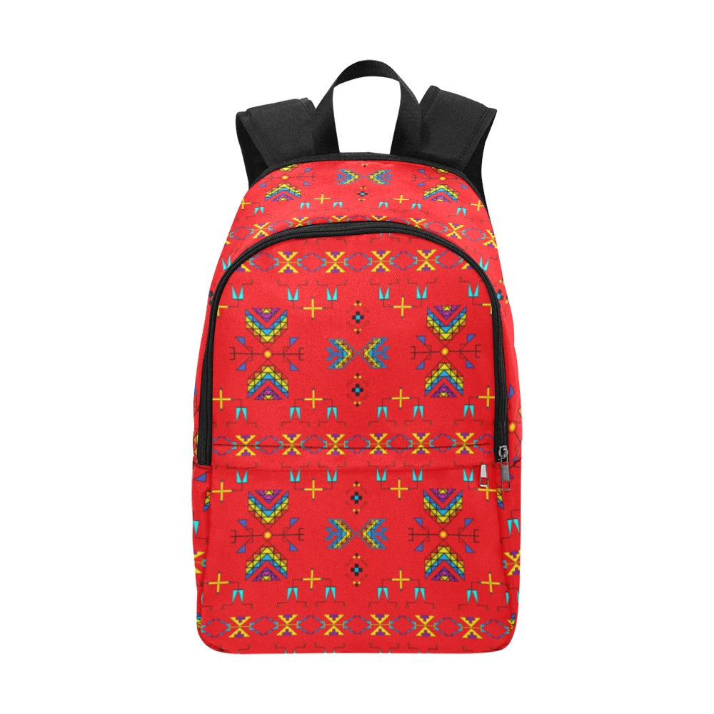 Rainy Chief Rainbow Red Fabric Backpack for Adult