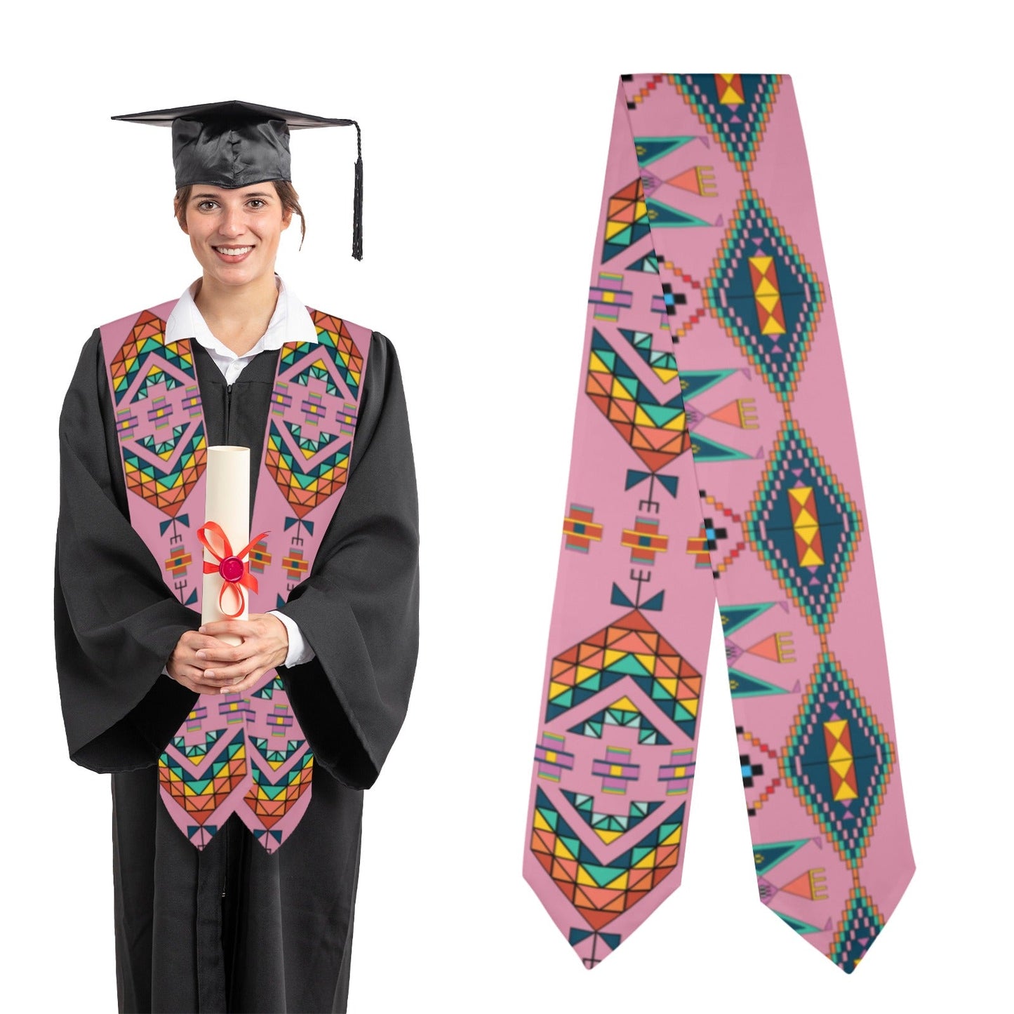Travois Tipi Dusky Sunset Graduation Stole