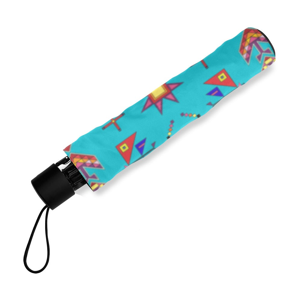 Scattered Generations Turquoise Foldable Umbrella