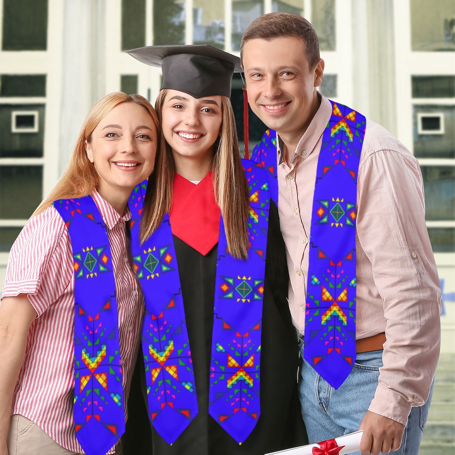 Buffalo Jump Blue Graduation Stole