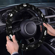 Load image into Gallery viewer, Ledger Dabbles Black Steering Wheel Cover with Elastic Edge
