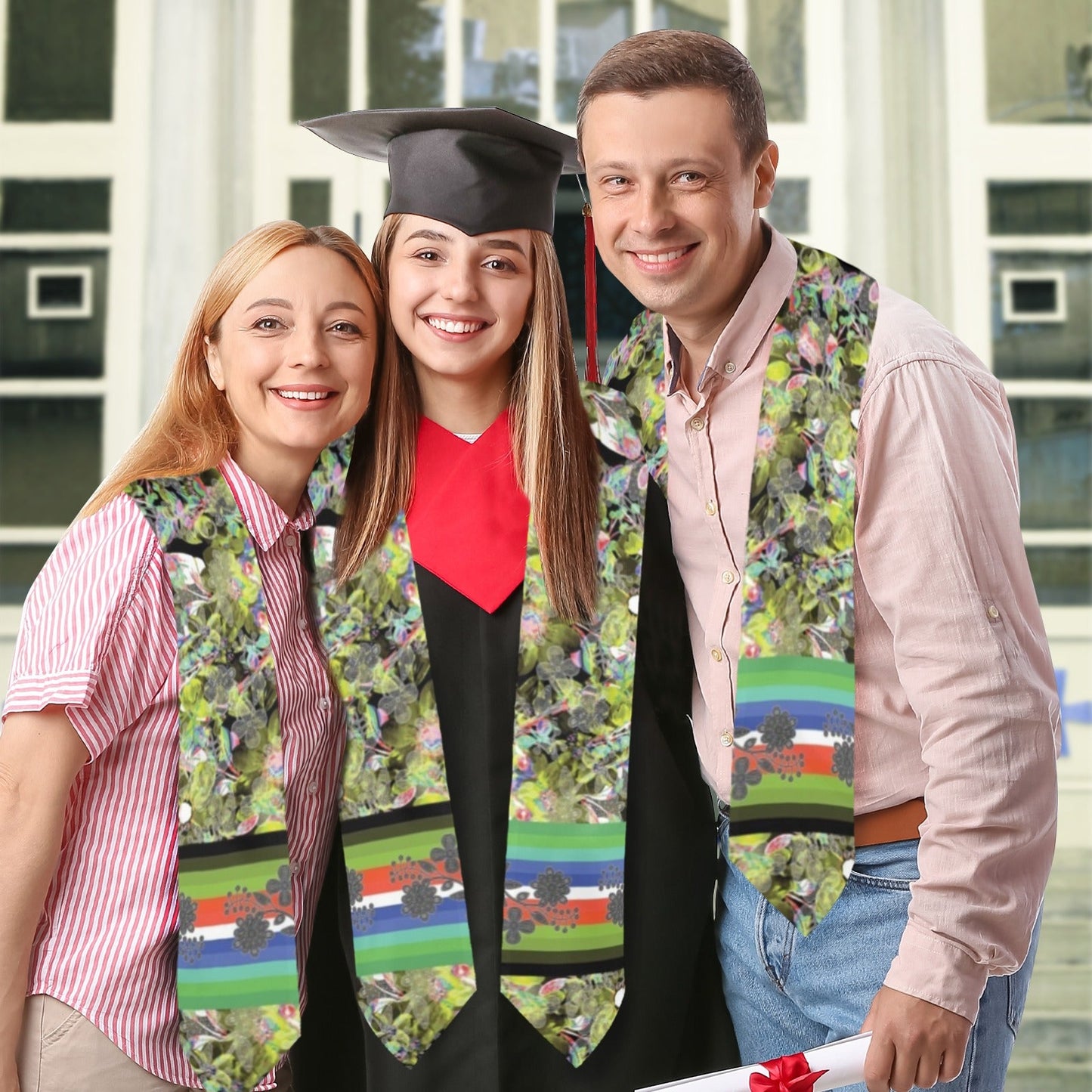 Culture in Nature Green Leaf Graduation Stole