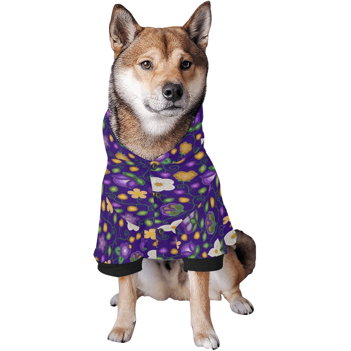 Midnight Moss Bloom Aubergine Pet Hoodie