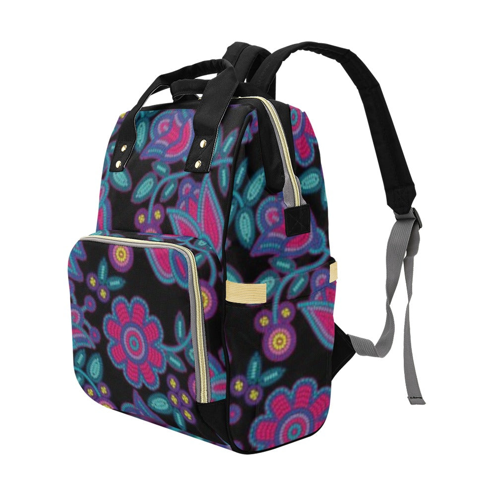 Beaded Nouveau Coal Multi-Function Diaper Backpack/Diaper Bag