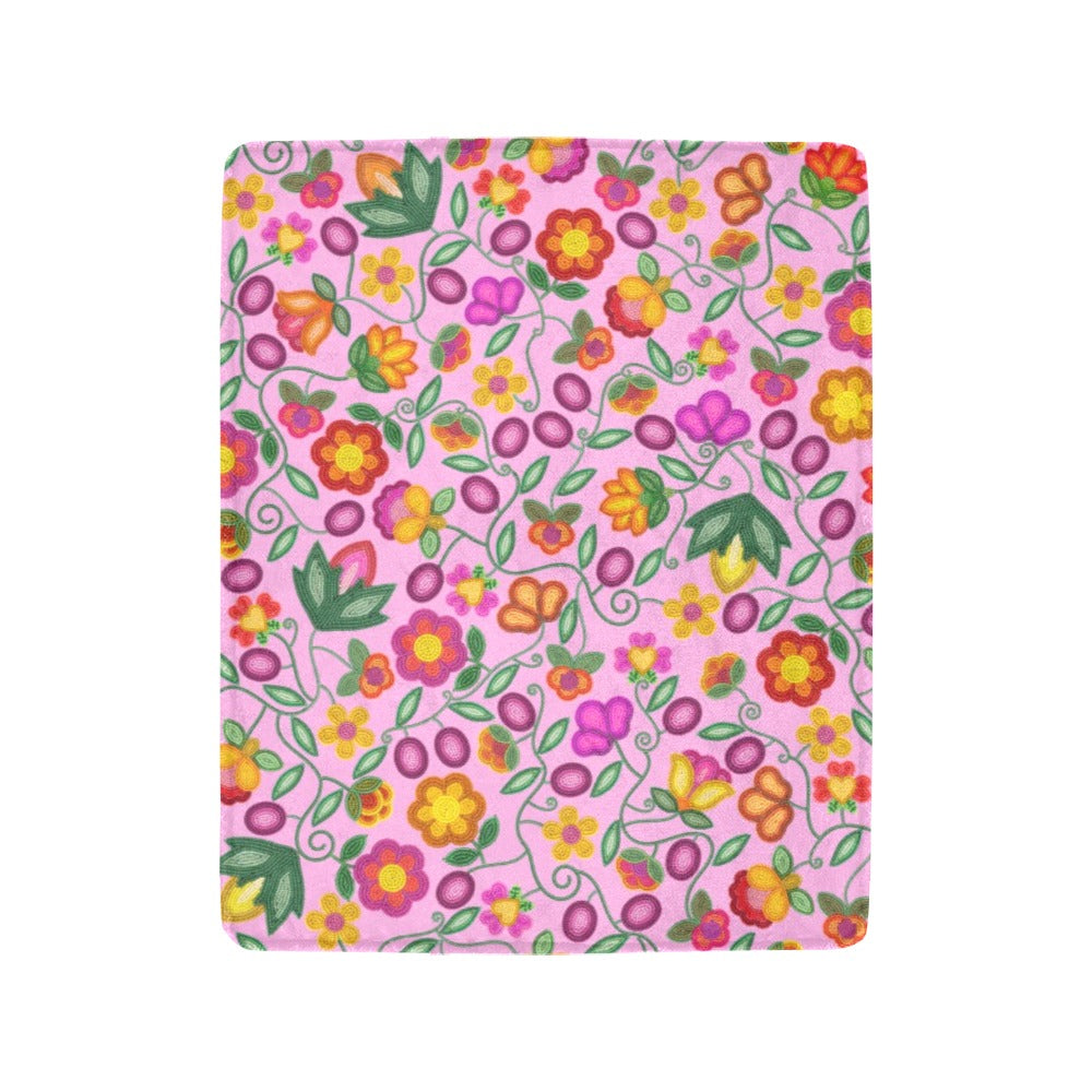 Boreal Bounty Pink Small Micro Fleece Blanket