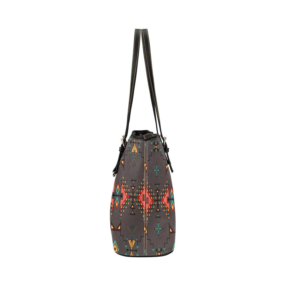 Thunder Flight Gray Leather Tote