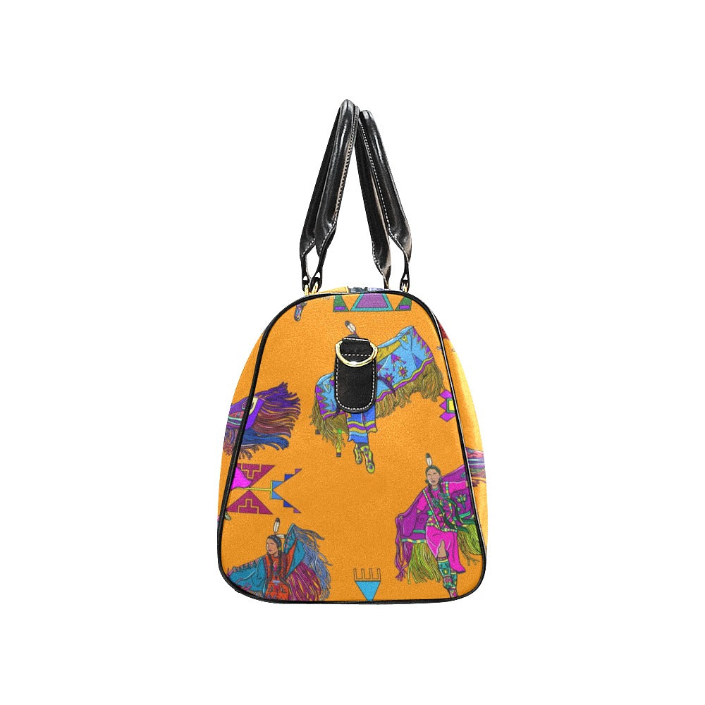 Women's Fancy Dancers Orange Large Travel Bag