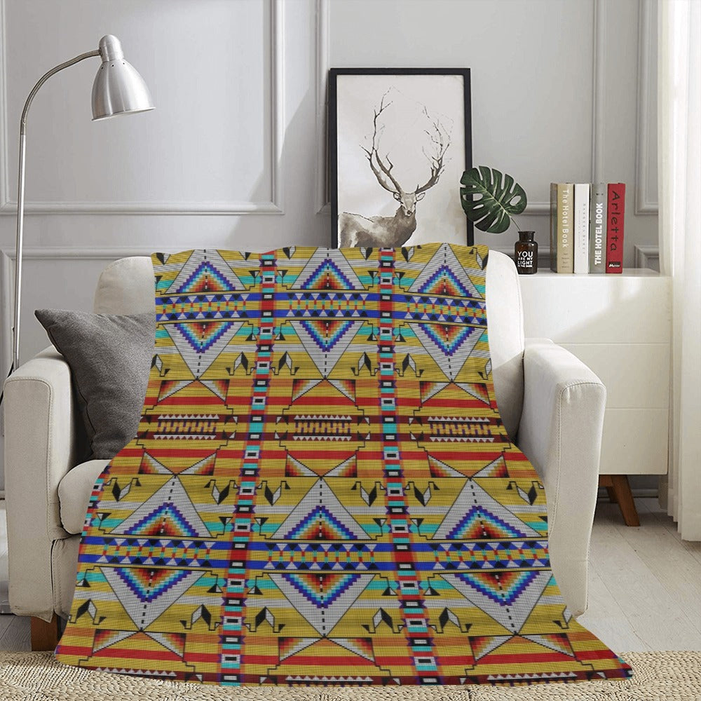 Medicine Blessing Yellow X-Large Micro Fleece Blanket