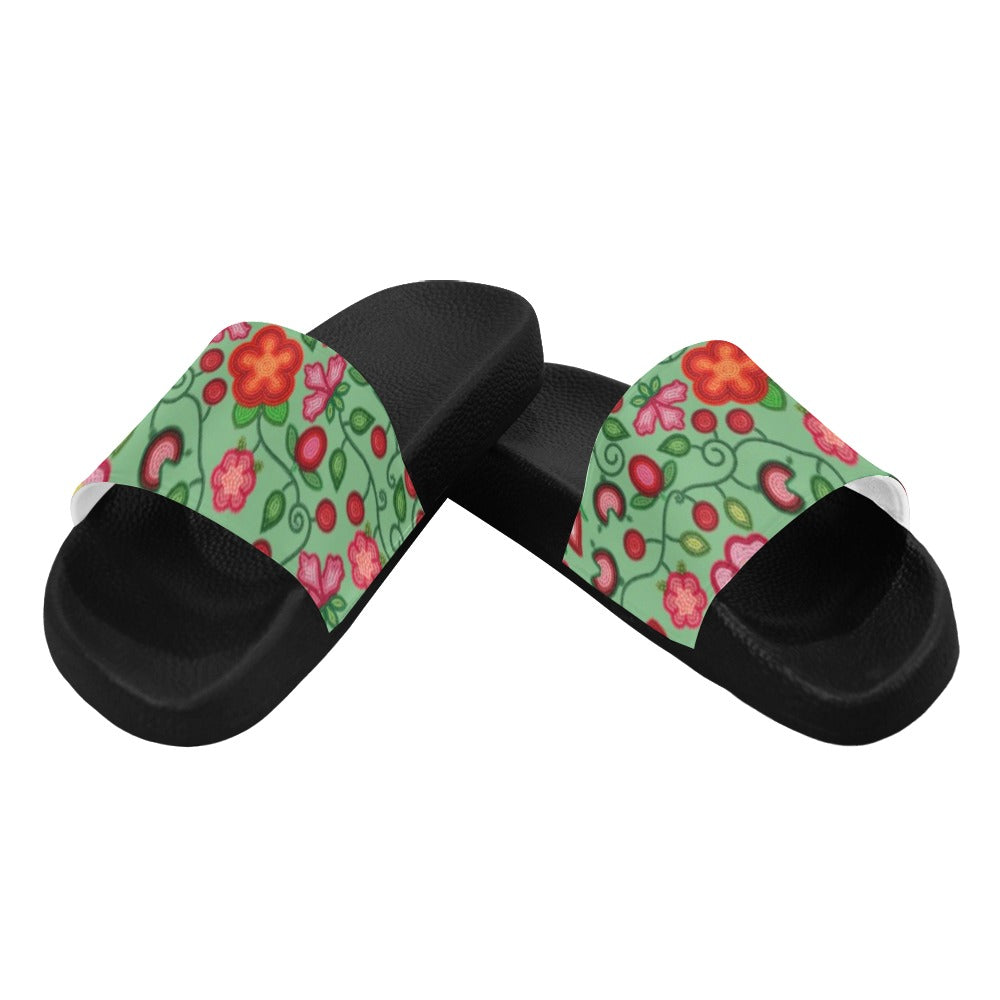 Rose Reverie Green Women's Slide Sandals
