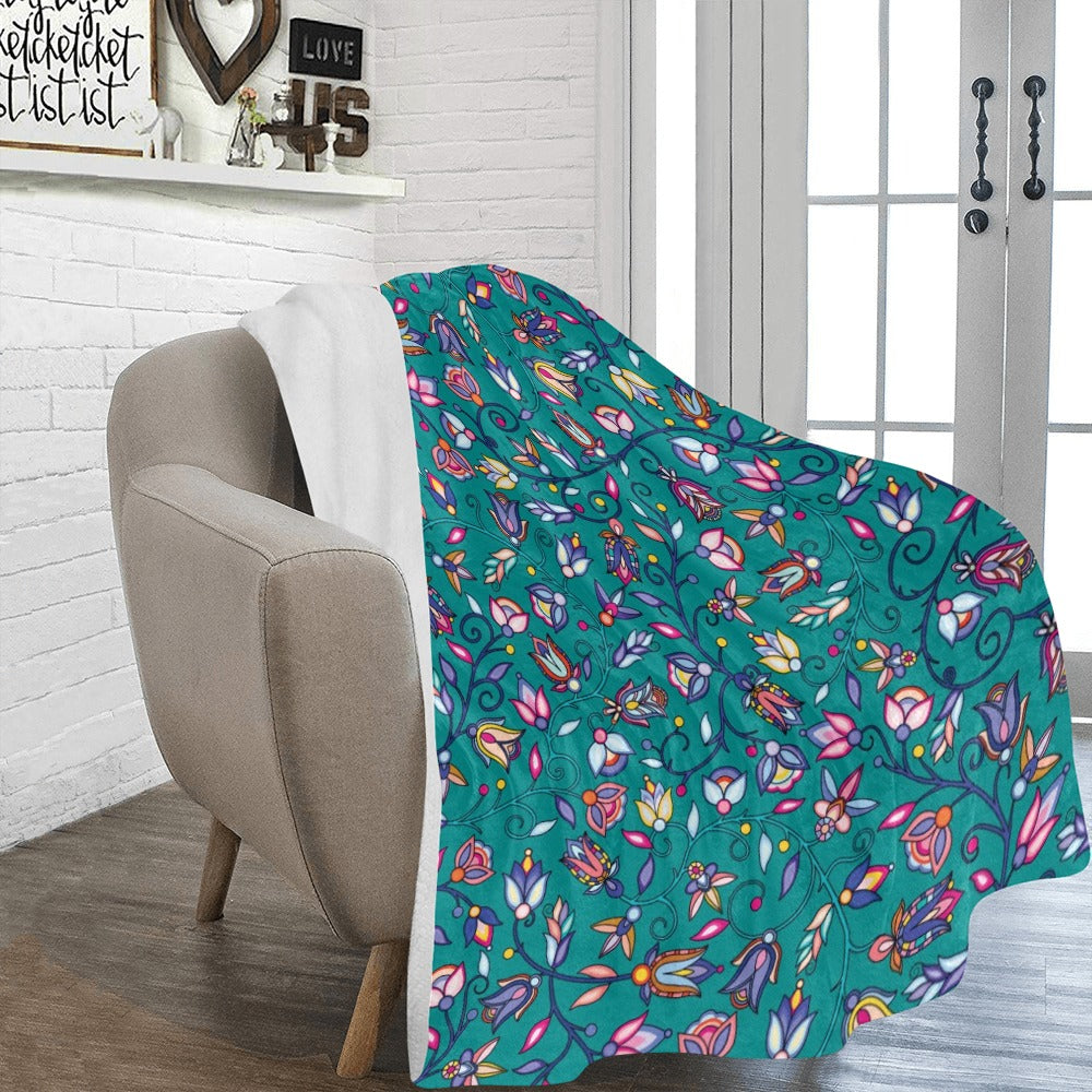Buffalo Bloom Turquoise X-Large Micro Fleece Blanket