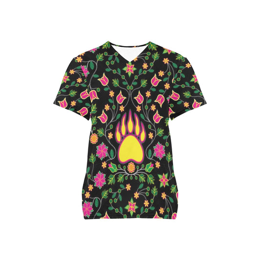 Floral Bearpaw Pink and Yellow Scrub Top