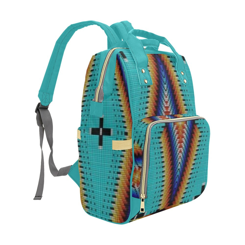 Diamond in the Bluff Turquoise Multi-Function Diaper Backpack/Diaper Bag