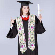 Load image into Gallery viewer, Geometric Floral Fall White Graduation Stole
