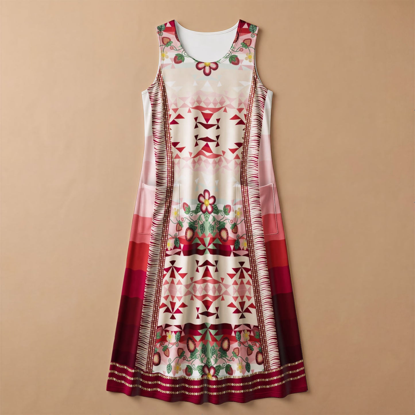 Sacred Strawberry Maroon 2 Sleeveless Dress