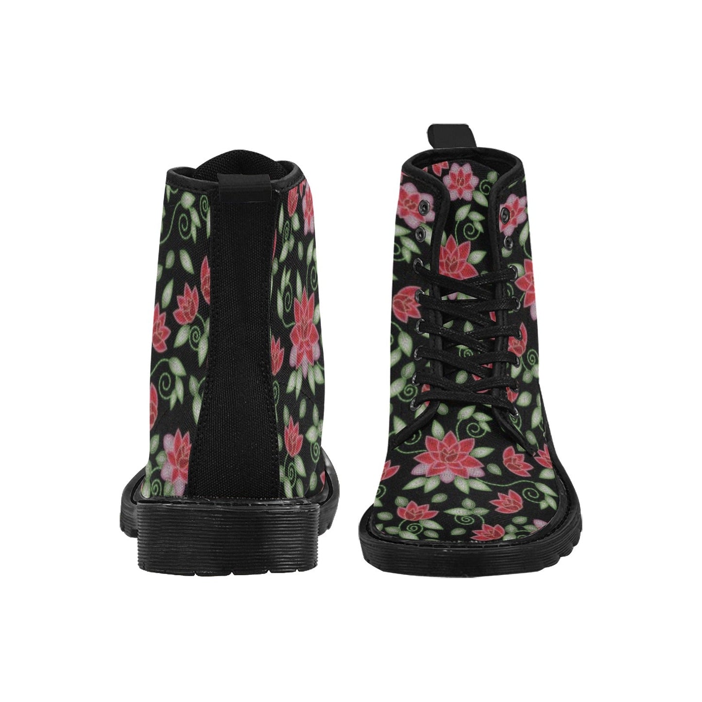 Red Beaded Rose Boots