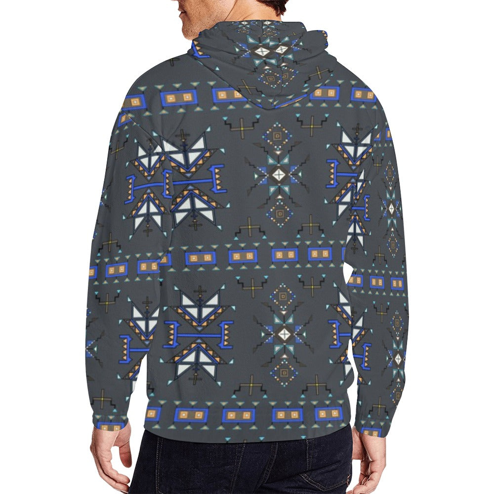 Eagle Strike Gray Men's Zipper Hoodie