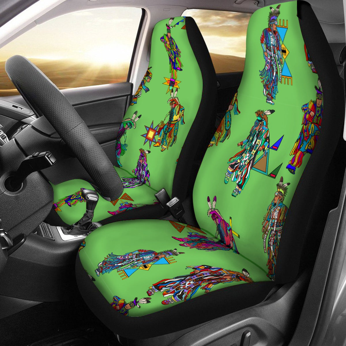 Men's Grass Dancers Grass Universal Car Seat Cover With Thickened Back