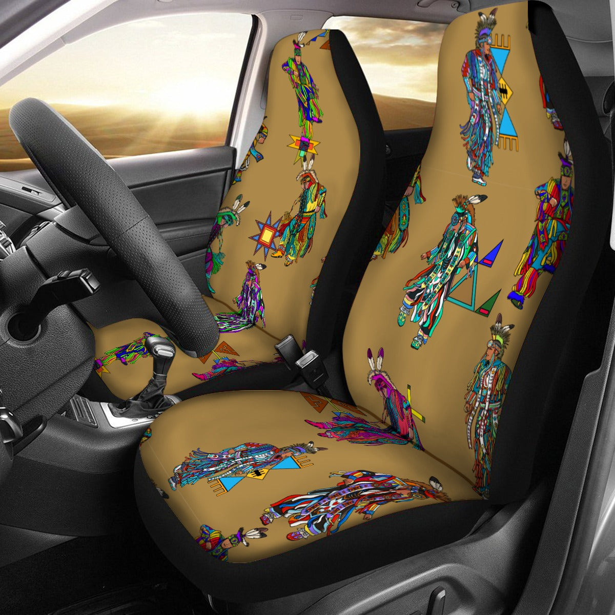 Men's Grass Dancers Earth Universal Car Seat Cover With Thickened Back