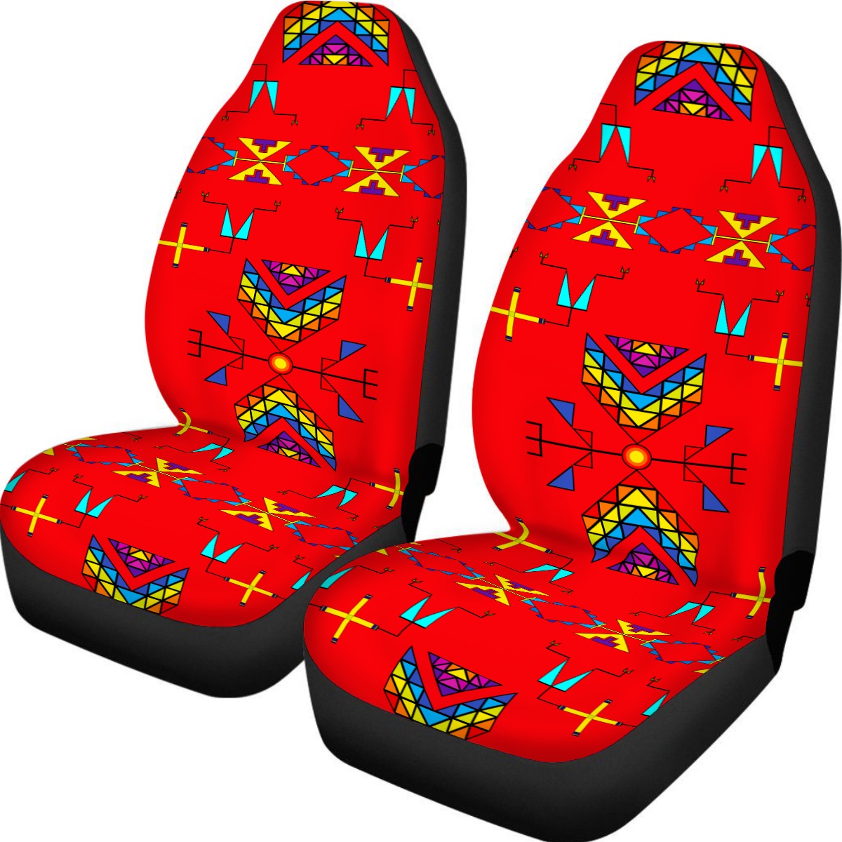 Rainy Chief Rainbow Red Universal Car Seat Cover With Thickened Back