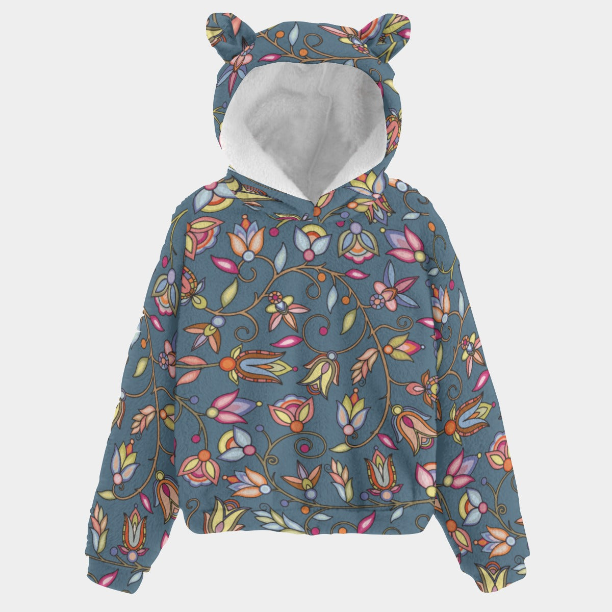 Buffalo Bloom Rainstorm Youth Hoodie With Ears