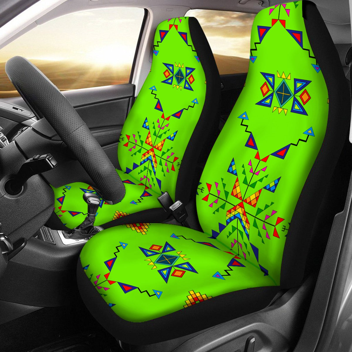 Buffalo Jump Neon Green Universal Car Seat Cover With Thickened Back
