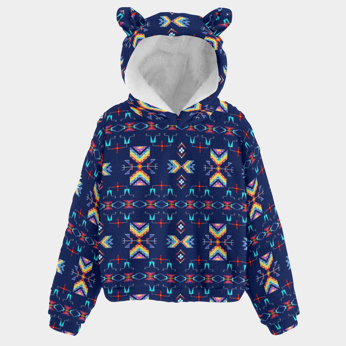 Rainy Chief Rainbow Night Lake Youth Hoodie with Ears