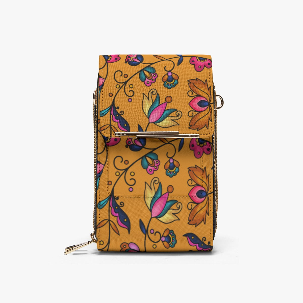 Copper Prairie Petals Orange Mobile Phone Chest Bag