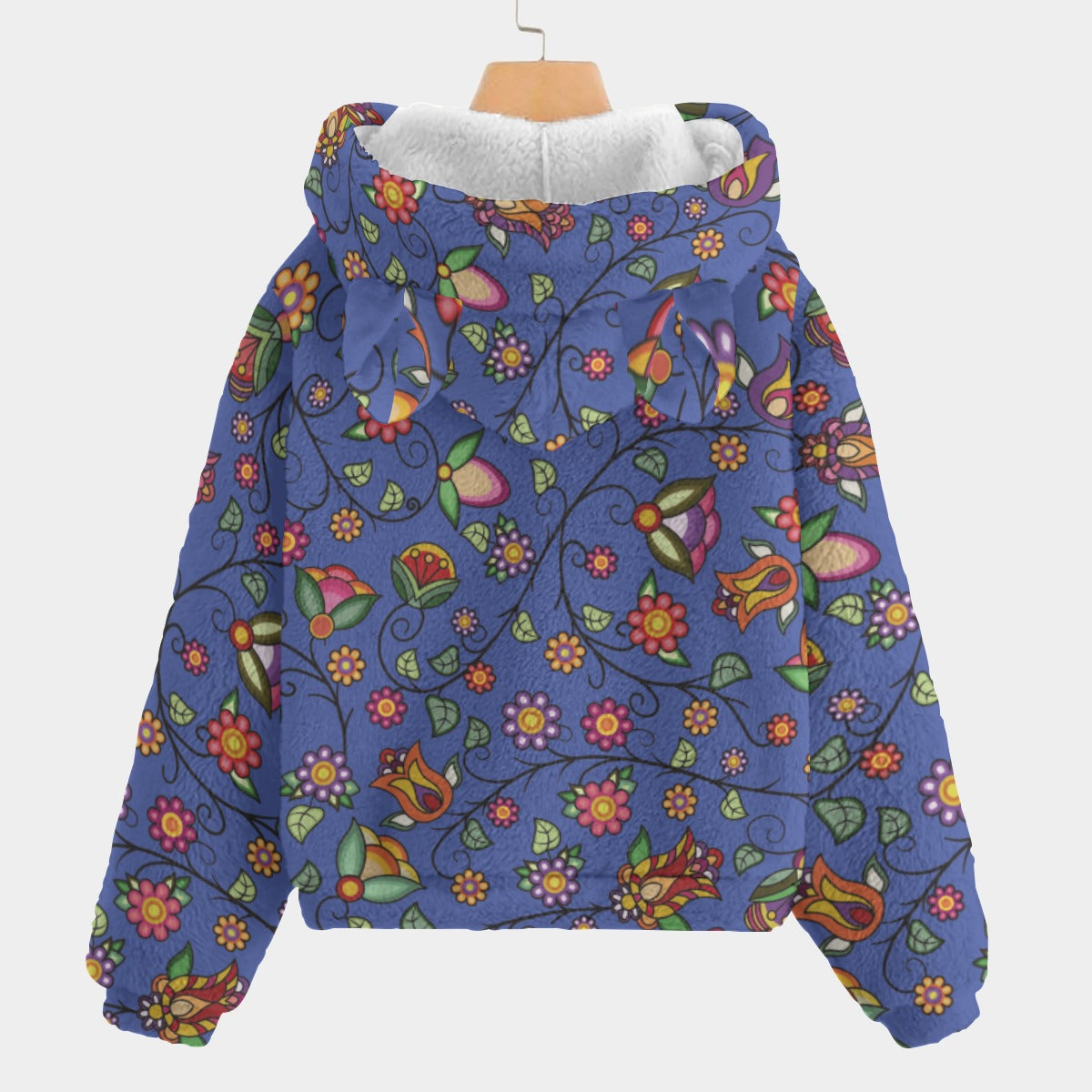 Heartbeat Petals Blue Youth Hoodie with Ears