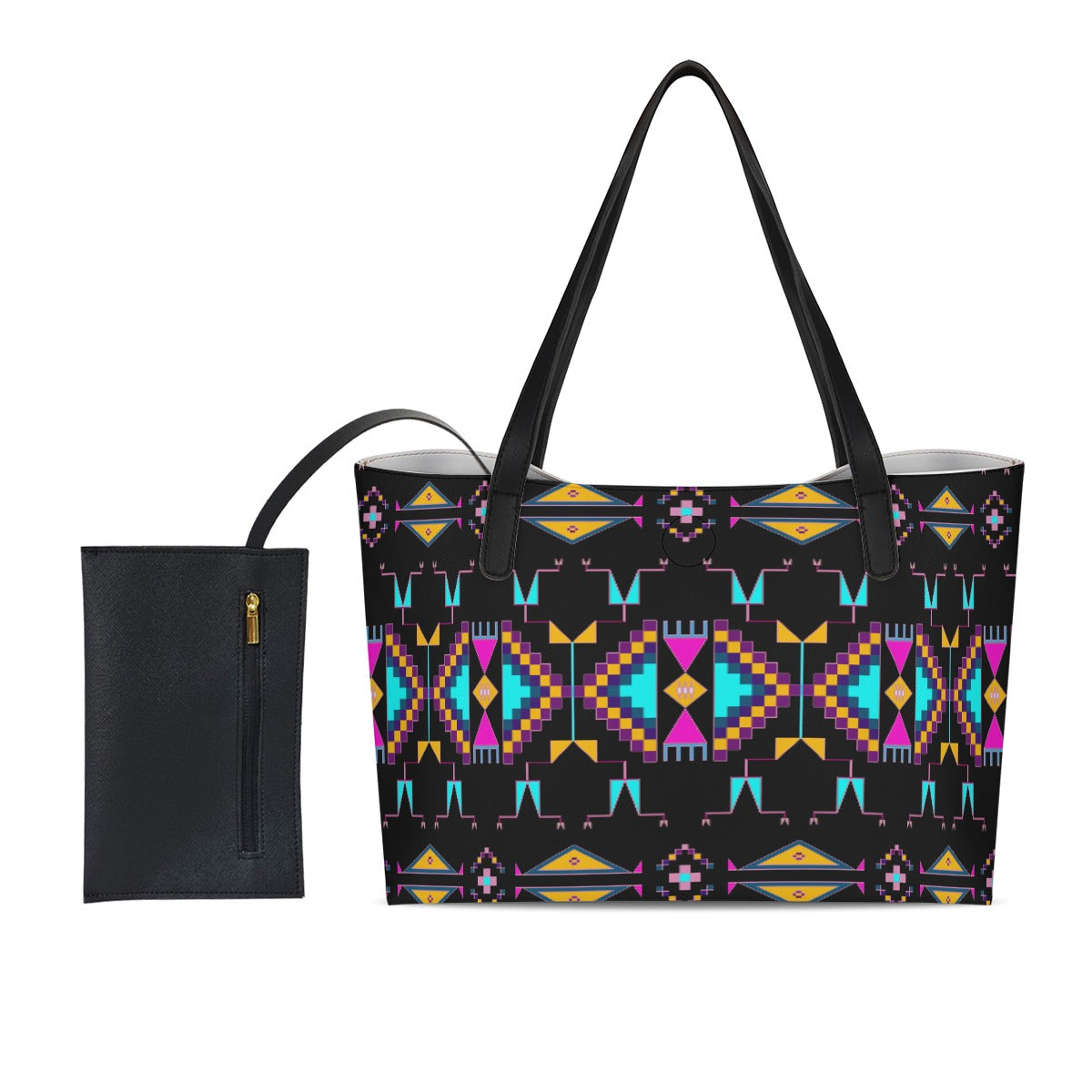 Rite of Passage Black Tote Bag With Black Mini Purse