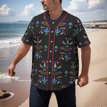 Load image into Gallery viewer, Dakota Damask Black Short Sleeve Baseball Jersey
