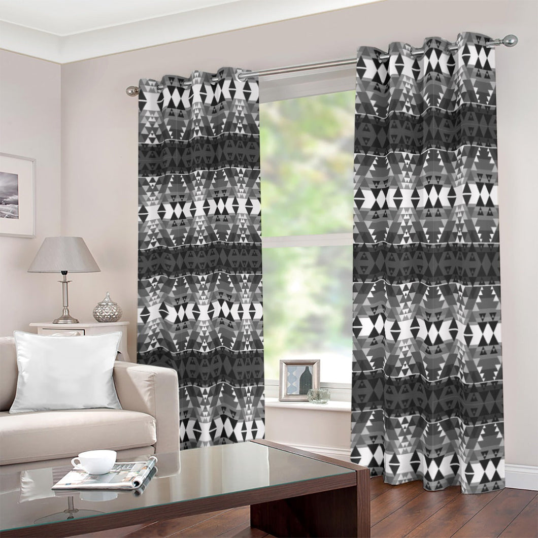 Writing on Stone Black and White Blackout Grommet Curtains